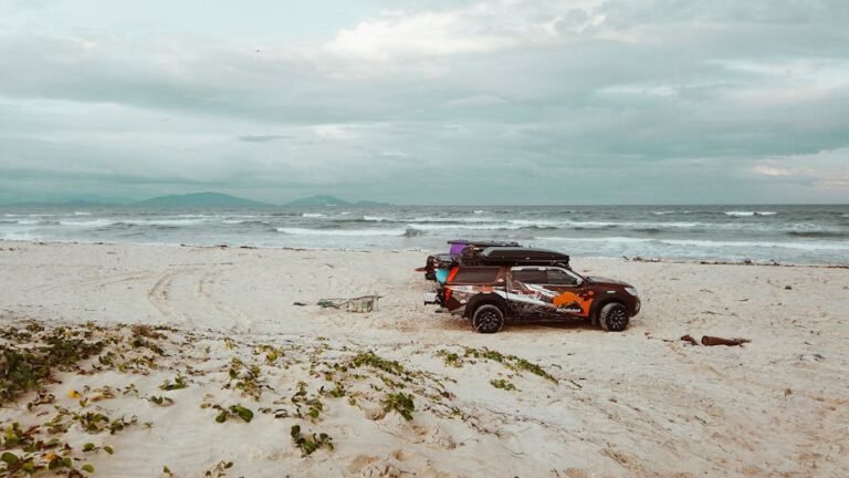 Explore the serene Cam Ranh Beach with off-road vehicle. Perfect for adventure seekers and beach lovers.
