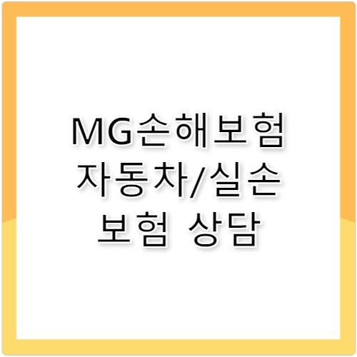 MG손해보험 실손 자동차 보험 고객센터 전화번호 안내