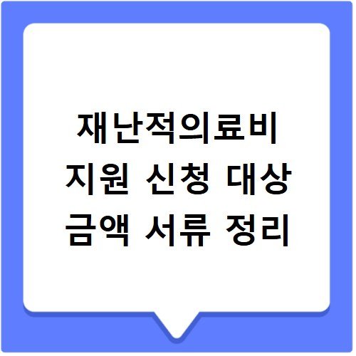 재난적의료비 지원 신청 대상 금액 서류 정리
