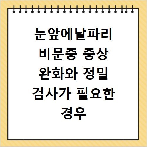 눈앞에날파리 비문증 증상 완화와 정밀 검사가 필요한 경우