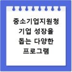 중소기업지원청 기업 성장을 돕는 다양한 프로그램