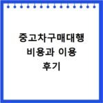 중고차구매대행 비용과 이용 후기