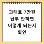 과태료 7만원 납부 안하면 어떻게 되는지 확인