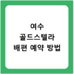 여수 골드스텔라 배편 예약 방법