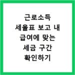 근로소득 세율표 보고 내 급여에 맞는 세금 구간 확인하기