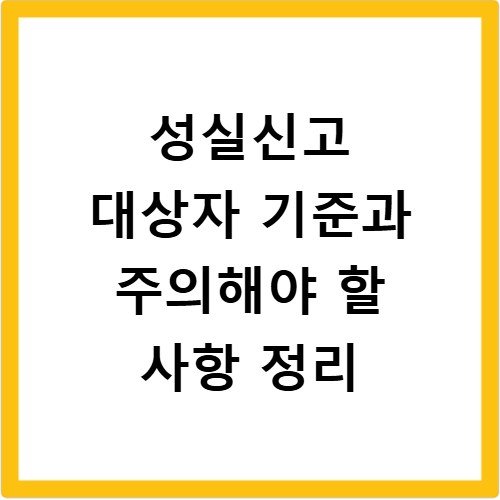 성실신고 대상자 기준과 주의해야 할 사항 정리