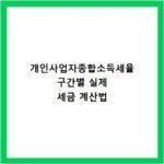 개인사업자종합소득세율 구간별 실제 세금 계산법