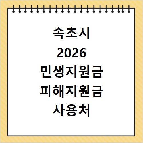 속초시 2026 민생지원금 피해지원금 사용처 총정리