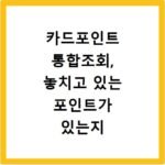 카드포인트 통합조회, 놓치고 있는 포인트가 있는지 확인해보세요