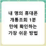 내 명의 휴대폰 개통조회 1분 만에 확인하는 가장 쉬운 방법