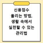 신용점수 올리는 방법, 생활 속에서 실천할 수 있는 관리법