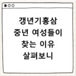 갱년기홍삼 중년 여성들이 찾는 이유 살펴보니