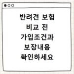 반려견 보험 비교 전 가입조건과 보장내용 확인하세요