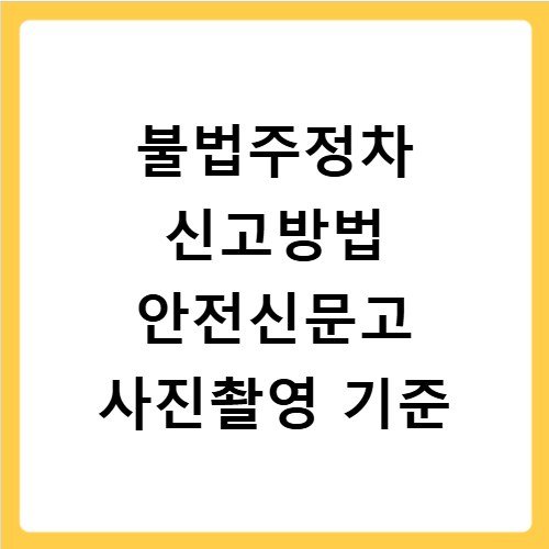 불법주정차 신고방법 안전신문고 사진촬영 기준