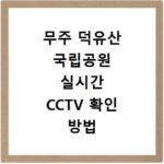 무주 덕유산 국립공원 실시간 CCTV 확인 방법