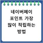네이버페이 포인트 가장 많이 적립하는 방법