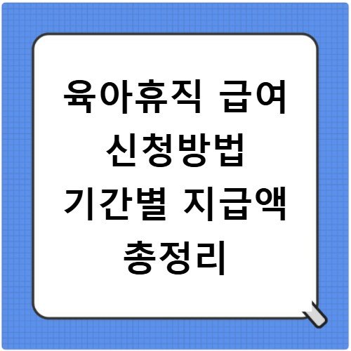 육아휴직 급여 신청방법 기간별 지급액 총정리